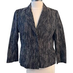 HOBBS LONDON Black Ecru Blazer Jacket UK 14/US 10